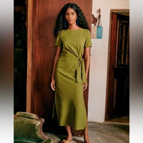 Sezane Pippa dress in Kiwi Small - Picture 1 of 6